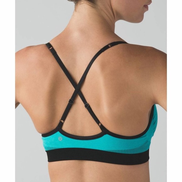 Lululemon Hold Your Om Colorblock Seamless Bra II in Heathered Peacock Blue - Picture 3 of 12